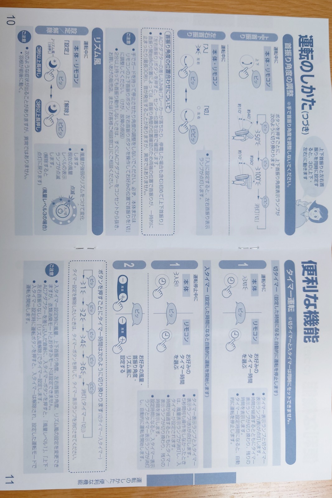 取扱説明書,シャープ製扇風機(PJ-P2DS-W)