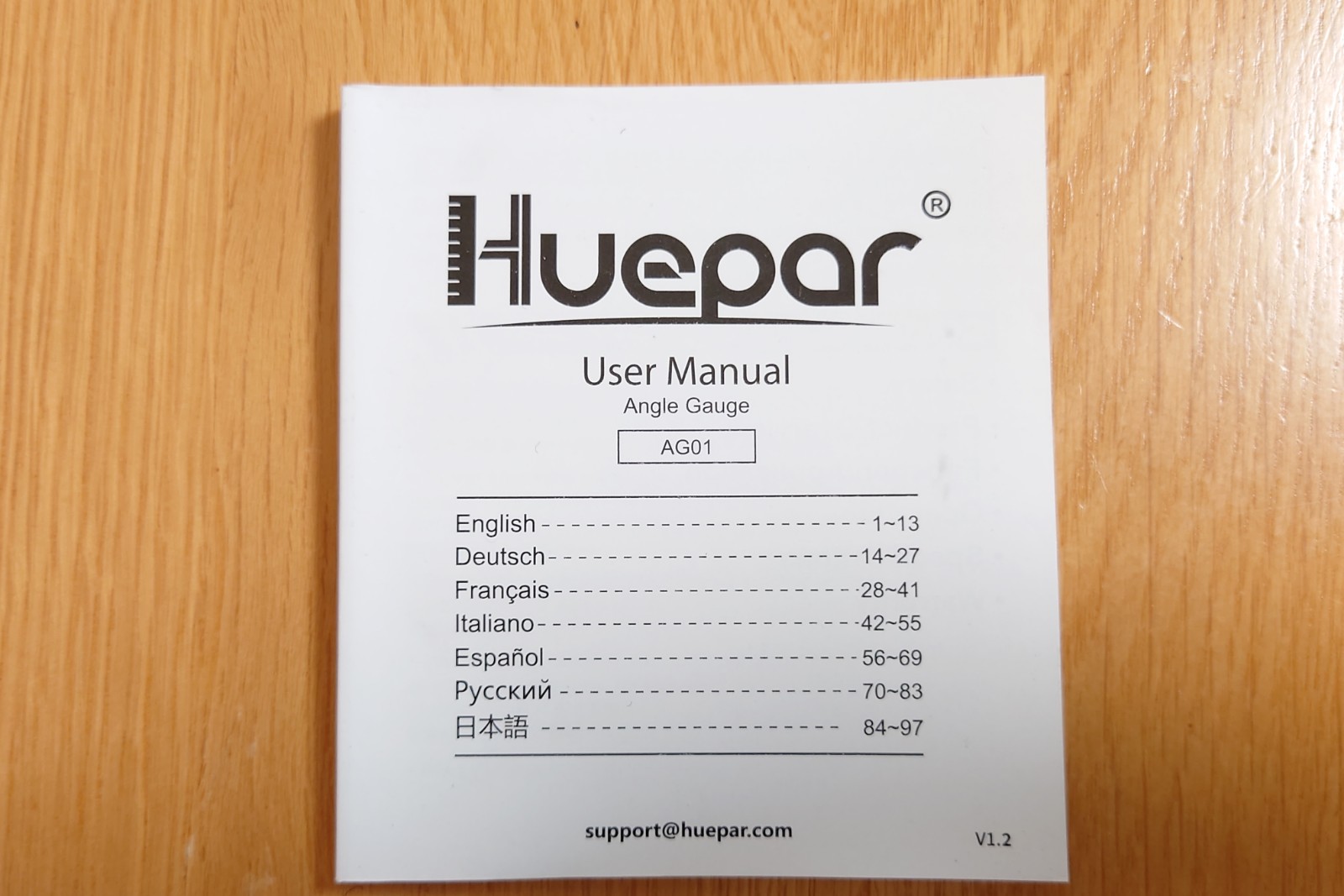 取扱説明書,Hueparデジタル角度計(ag01-huepar)