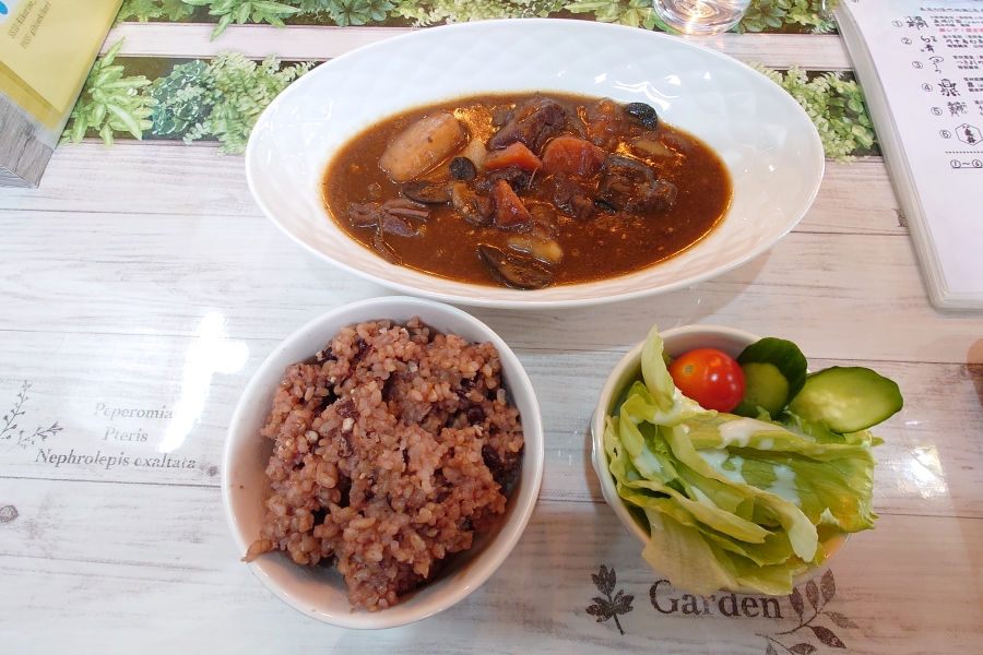 鹿肉のシチューBセット(酵素玄米・ミニサラダ),きこりのこみち