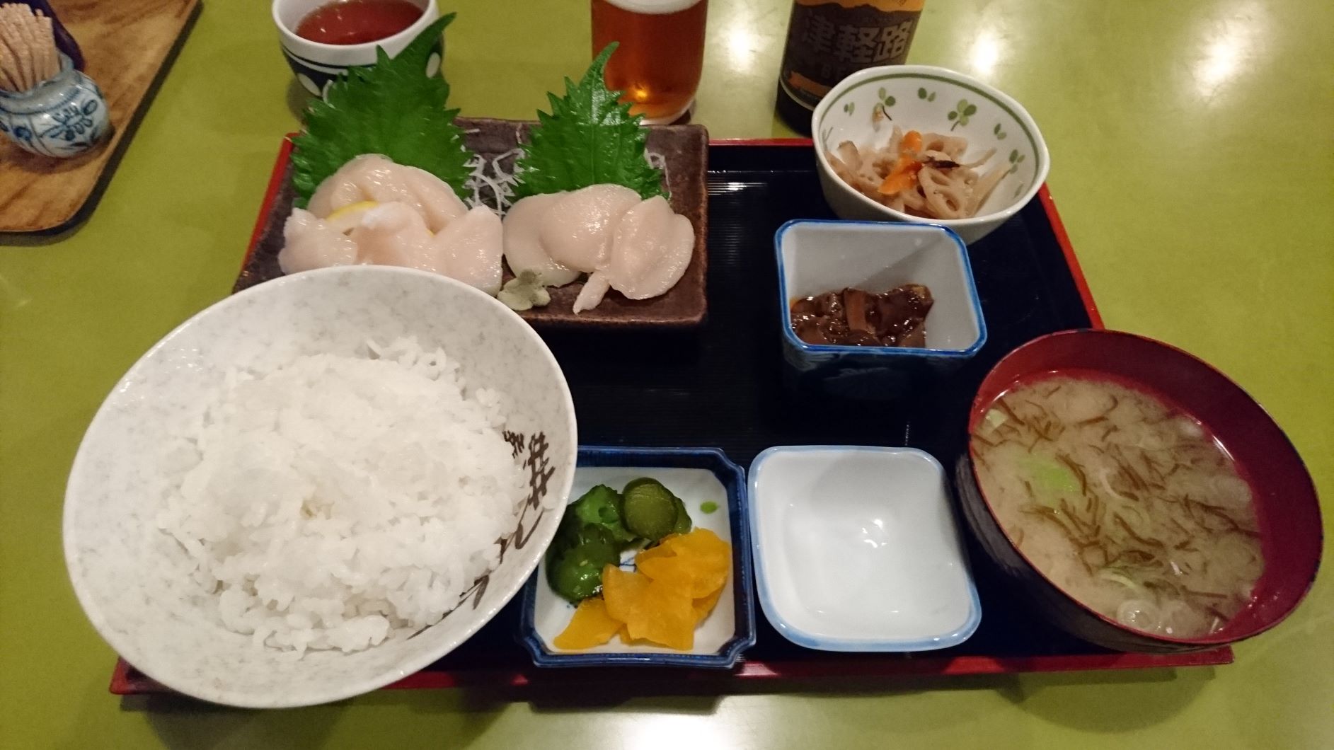 帆立刺し定食